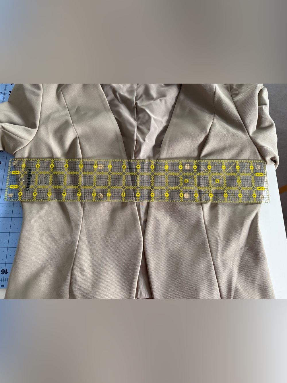 Express Open-Front Blazer in Taupe - Picture 7 of 7